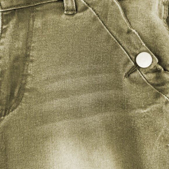 FLAMINGALS Brown Wide Leg Jeans Women’s Size Large Stretch Denim Distressed - Picture 8 of 15